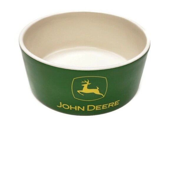 John Deere Tractor Farm Encore Dog Cat Food Bowl Ceramic Size Small 5.5" x 2.5" - Picture 2 of 6